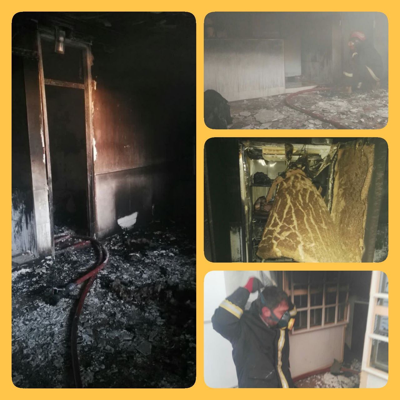 مهار آتش سوزی منزل مسکونی در روستای بشرآباد