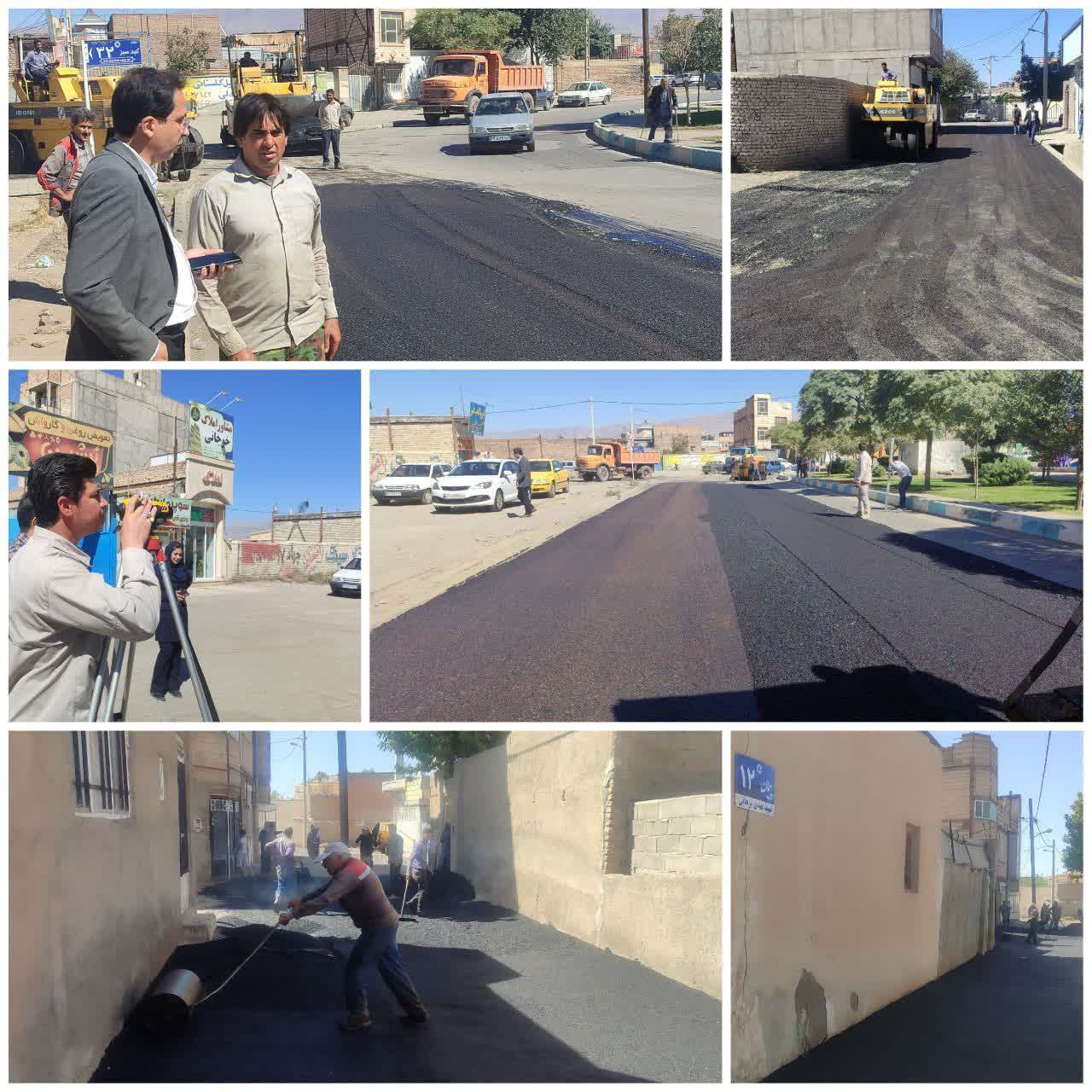 💠آسفالت سه معبر در منطقه گنبد سبز نیشابور به مساحت ۲ هزار متر مربع