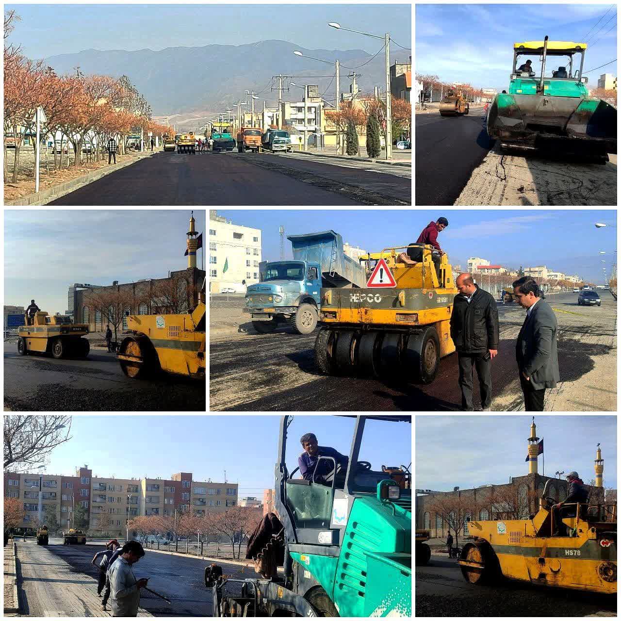 تکمیل آسفالت خیابان ایمان در شهرک قدس نیشابور