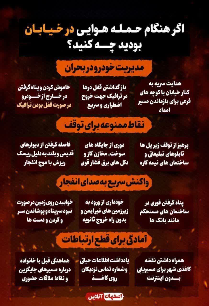 ♦️اگر هنگام حمله هوایی در خیابان بودید چه کنید؟  ▫️