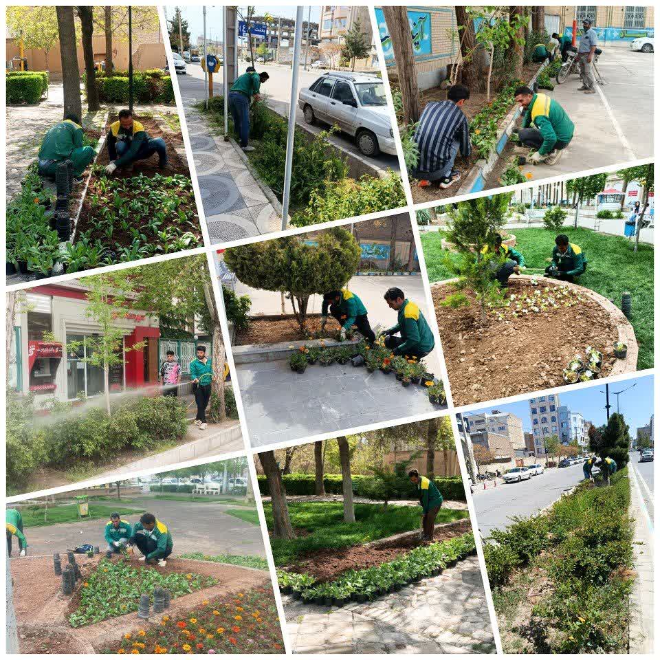 ☘ گوشه ای از اقدامات روزانه سبزبانان سازمان سیما، منظر و فضای سبز شهری  🌱 چمن‌زنی، حاشیه‌برداری و حذف علف‌های هرز در زمین چمن تریاپارک    🌱 آماده‌سازی و کشت ۲۲۰۰ بوته گل در باغ امین اسلامی