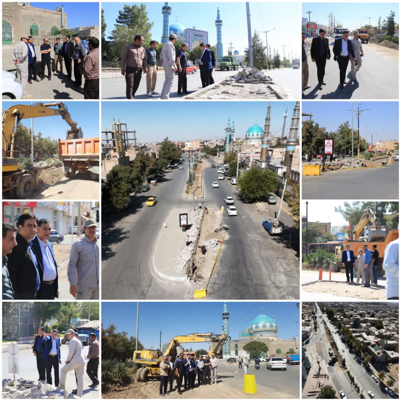 آغاز عملیات اصلاح هندسی آیلند مقابل آرامگاه بی‌بی شطیطه