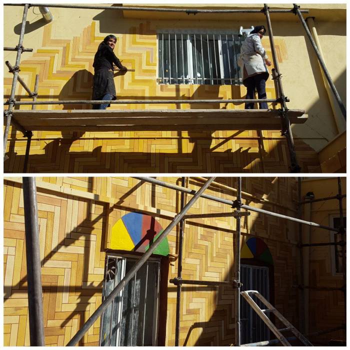 اجرای نقاشی دیواری و زیباسازی محوطه شهرداری