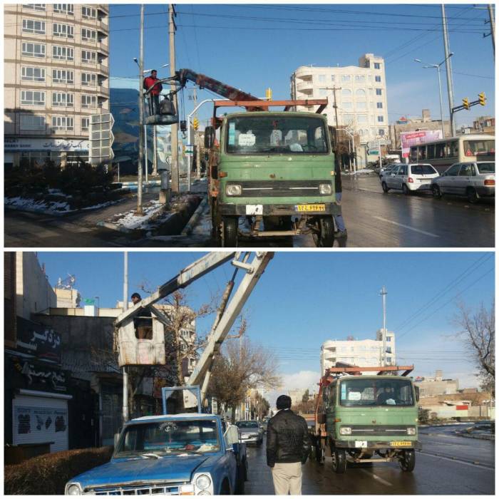 نصب پایه پرچم چند منظوره درخیابانهای اصلی شهر