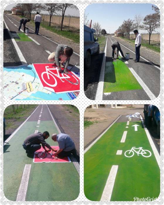 در راستای استاندارد سازی مسیر ویژه دوچرخه محور باغرود انجام شد: