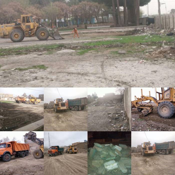 ادامه عملیات برداشت خاک و نخاله 